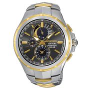 Seiko Coutura Solar Perpetual Chronograph Two Tone Mens Watch SSC376