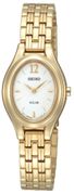 Seiko Women's SUP008 Two-Tone Solar Silver Oval Dial Watch