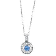 Tanzanite Bezel Diamond Pendant Necklace