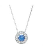 Tanzanite Bezel Diamond Pendant Necklace