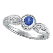 Tanzanite Bezel Ring with Diamond
