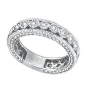 Three Sided Bezel Set Diamond Eternity Ring Band