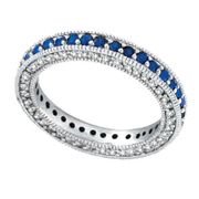 Three Sided Sapphire & Diamond Eternity Band Ring