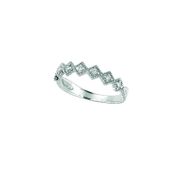 White gold diamond stack ring