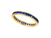 Yellow gold all around sapphire ring