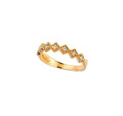Yellow gold diamond stack ring