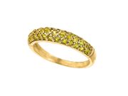 Yellow sapphire pave stack ring