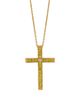 Yellow & white diamond cross necklace