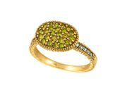 Yellow & white diamond oval shape ring