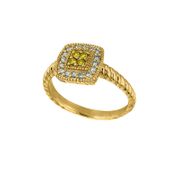 Yellow & white diamond ring