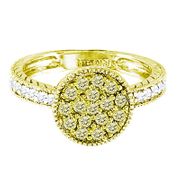 Yellow & white diamond round ring