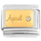 April Birthstone on Gold Italian Charm