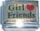 Girl Friends with Heart Italian Charm