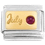 July Birthstone on Gold Italian Charm