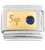 September Birthstone on Gold Italian Charm