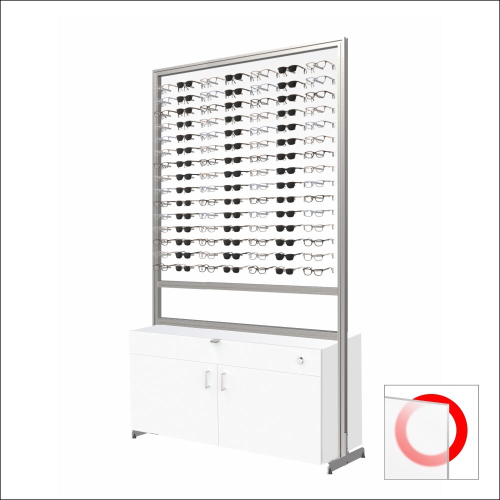 105 Frame Capacity ASIS DW Optical Frame Display Units with White