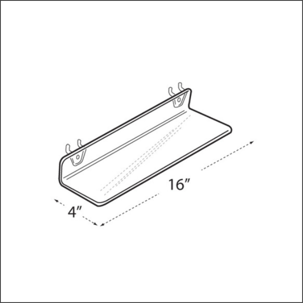 Clear Acrylic Shelf for Pegboard Frame Board 4pack