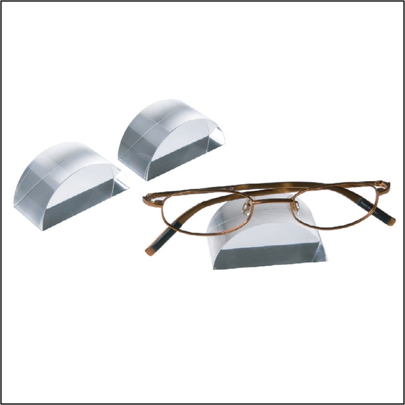 D48.3 Half Circular Clear Acrylic Optical Frame Displays Set of 3