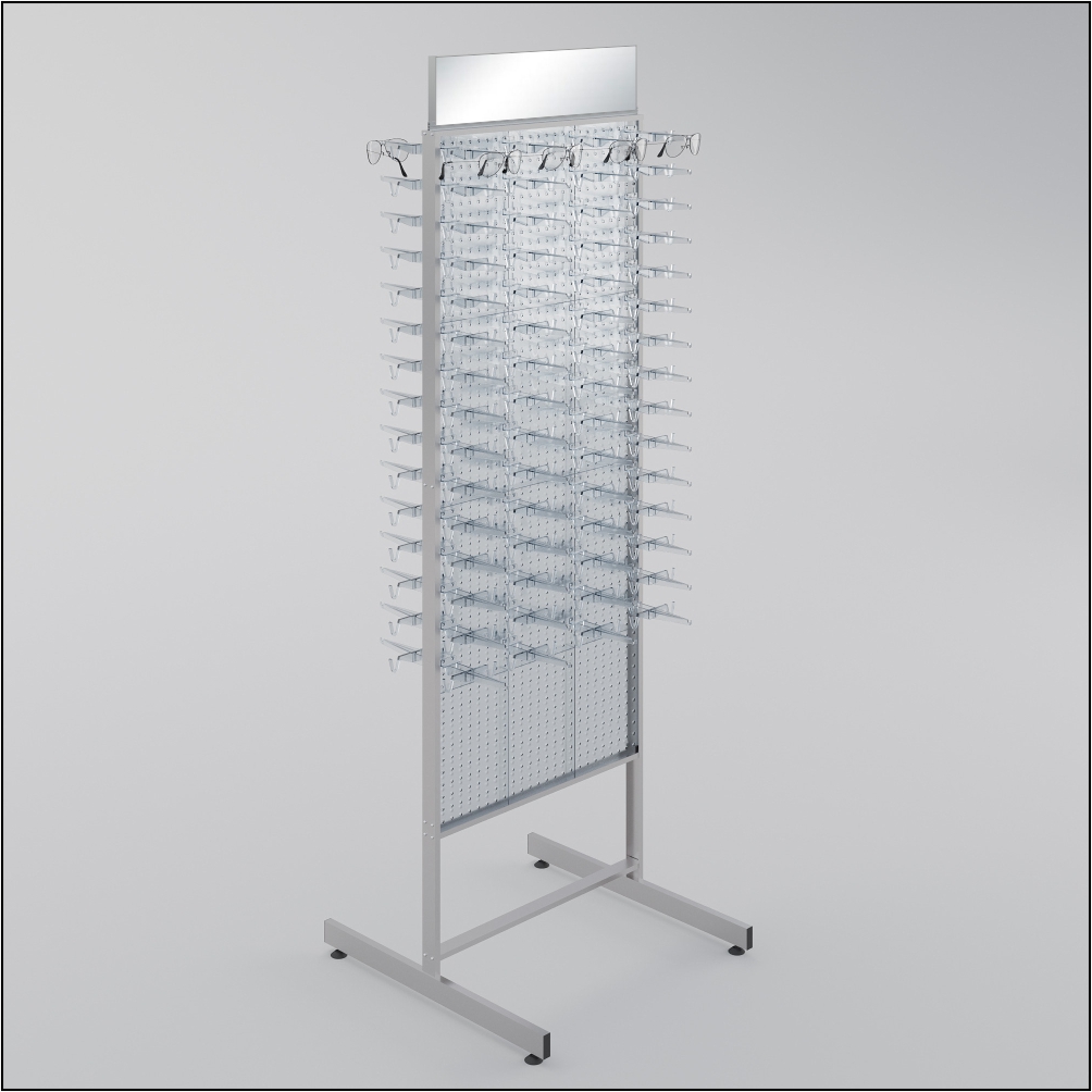 Two-Sided Shop-in-Shop Optical Floor Stand Display on Wheels - For 120 ...