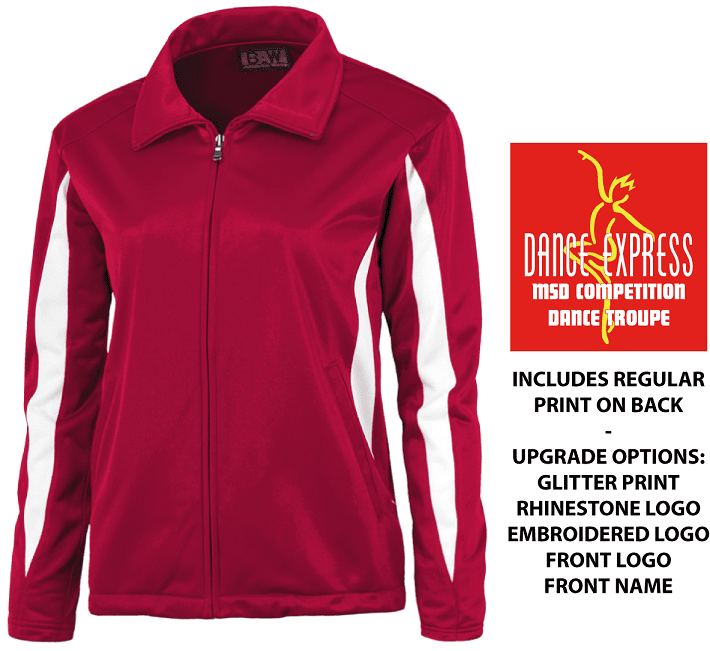 DANCE EXPRESS WARM UP JACKET WOMEN'S SIZING