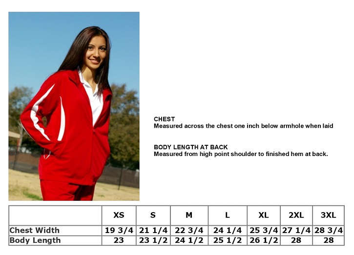 DANCE EXPRESS WARM UP JACKET WOMEN'S SIZING