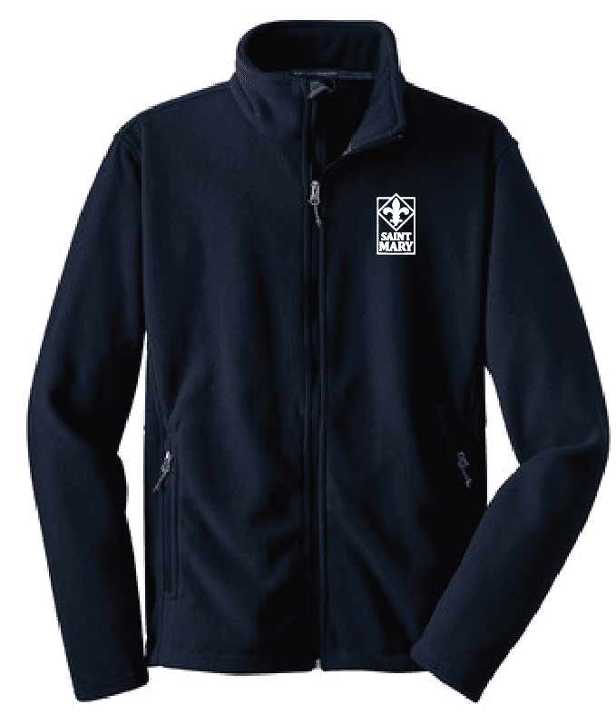 DRIEQUIP Youth Moisture Wicking Fleece Jacket - Full-Zip, Navy, Sizes XS-XL