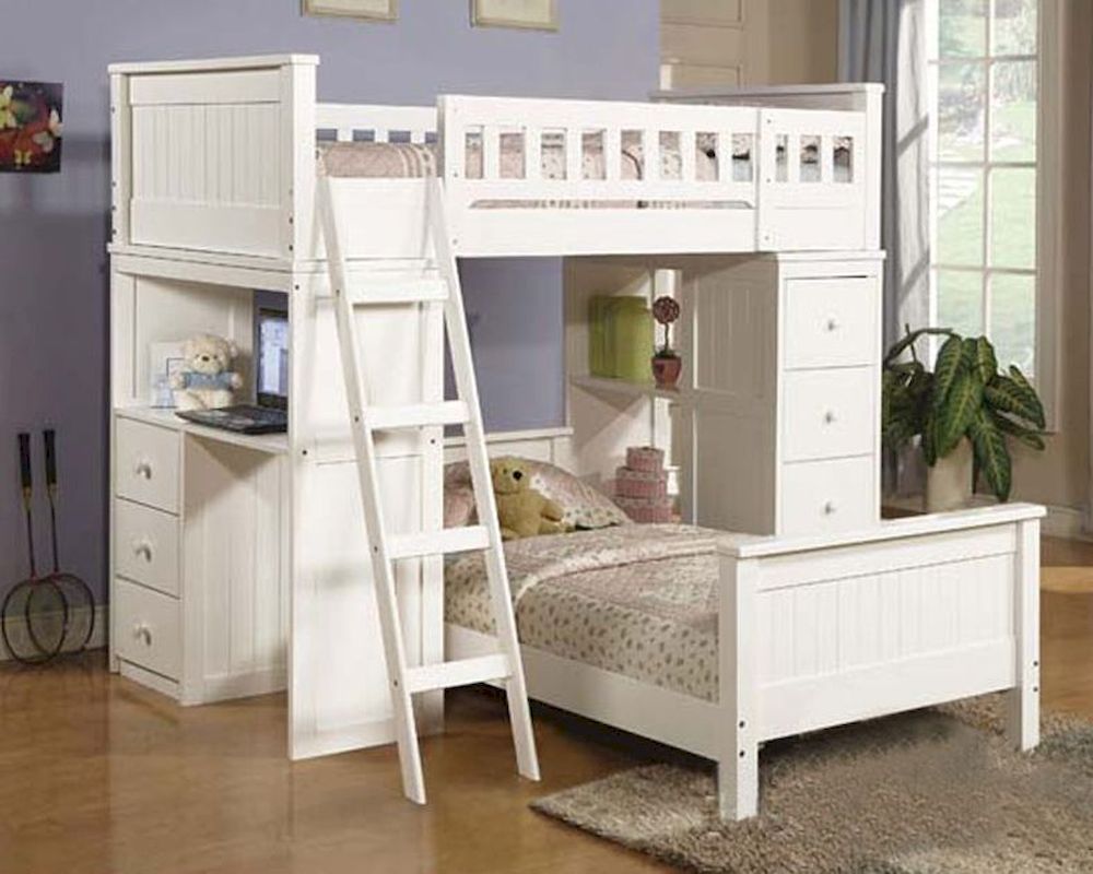 Acme Furniture Loft and Twin Bed Set in White Willoughby AC109708