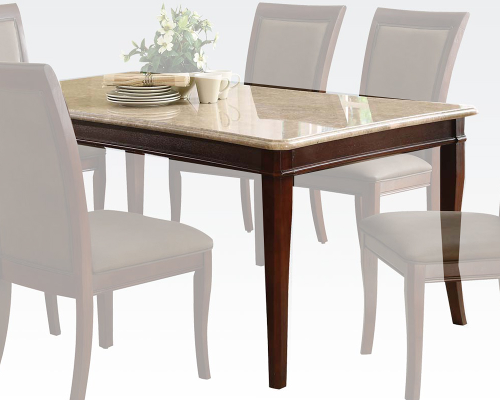 Acme White Marble Dining Table Britney AC70060A