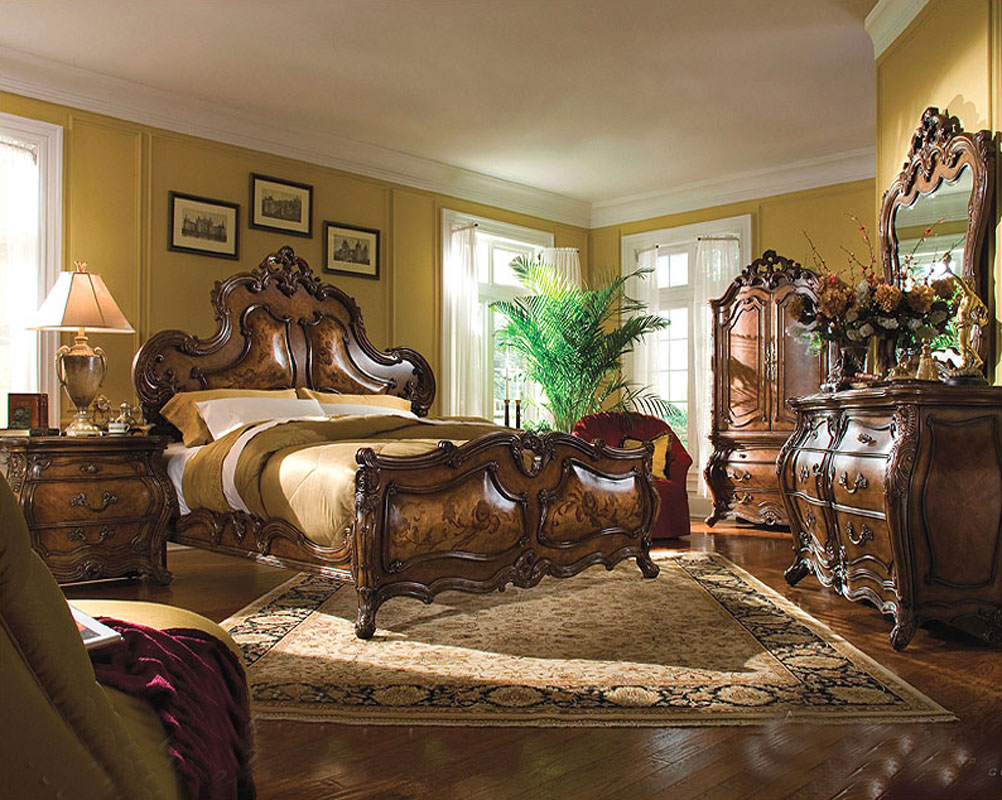 AICO Bedroom Set Palais Royale in Rococo Cognac AI71035