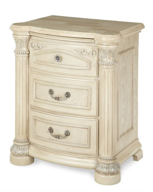 AICO Night Stand Monte Carlo II in Silver Pearl AIN5304003