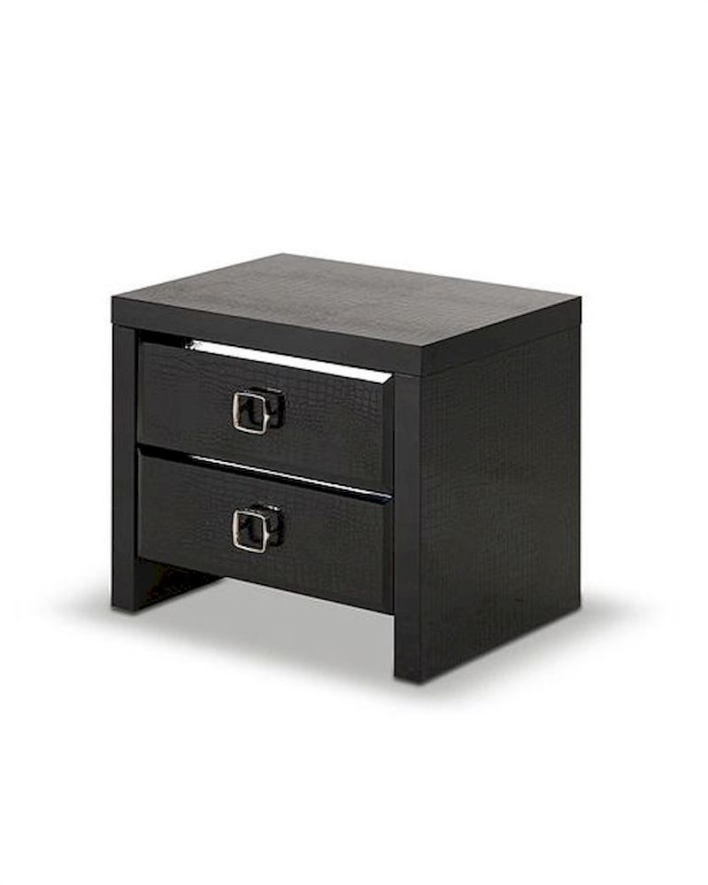 Black Crocodile Nightstand 44B211NS