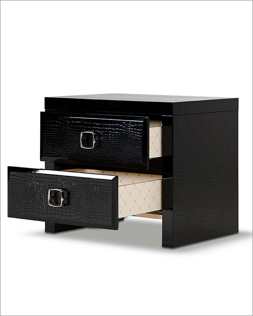Black Crocodile Nightstand 44B211NS