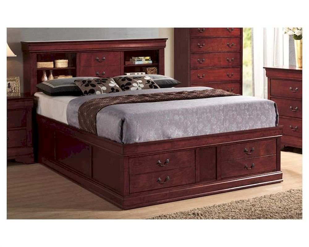 Coaster Louis Philippe Storage Bed in Cherry CO200439BED