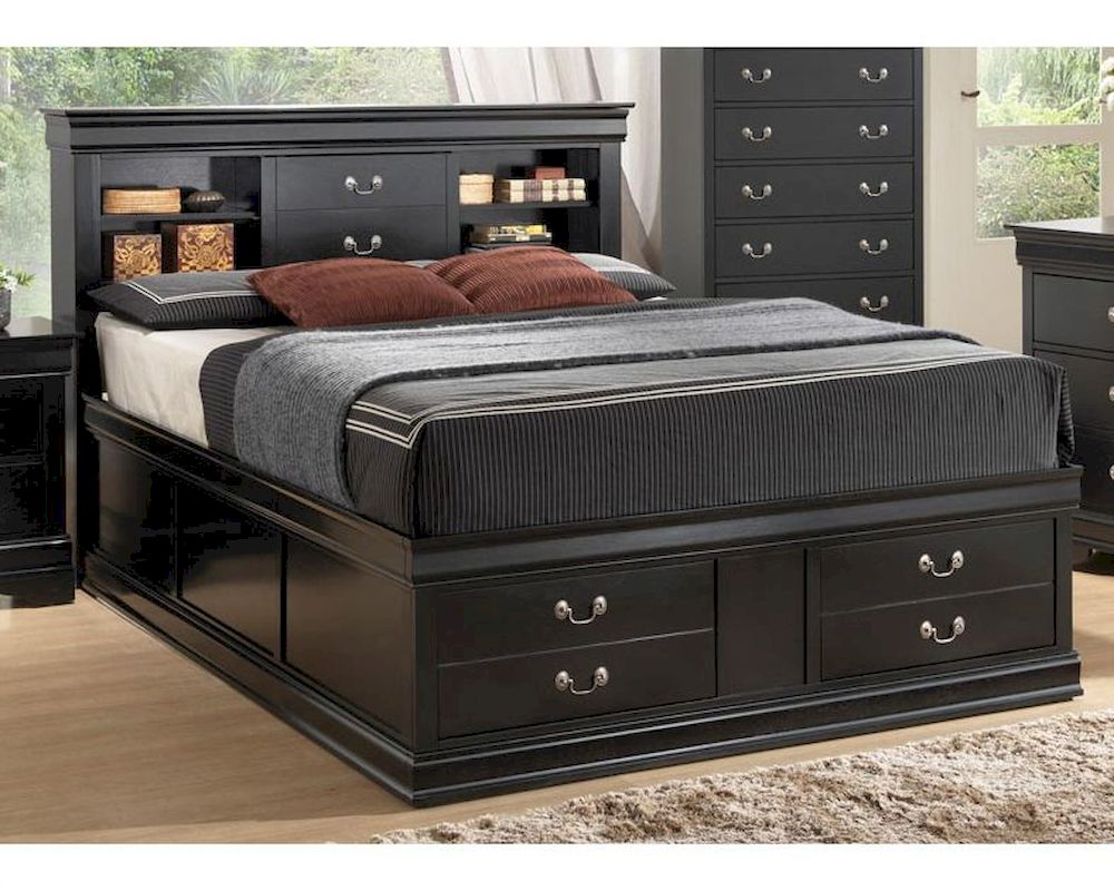 Coaster Louis Philippe Storage Bed in Black CO201079BED