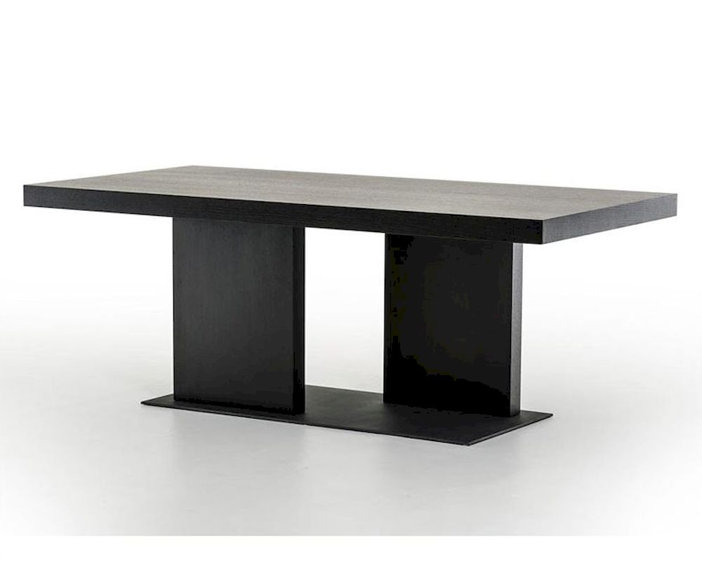 Contemporary Black Oak Dining Table 44D190T-BLK