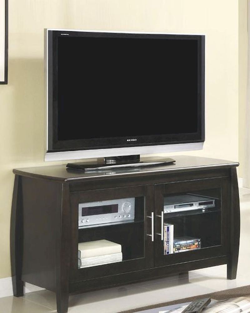 Contemporary Media Console with Glass Doors CO700647