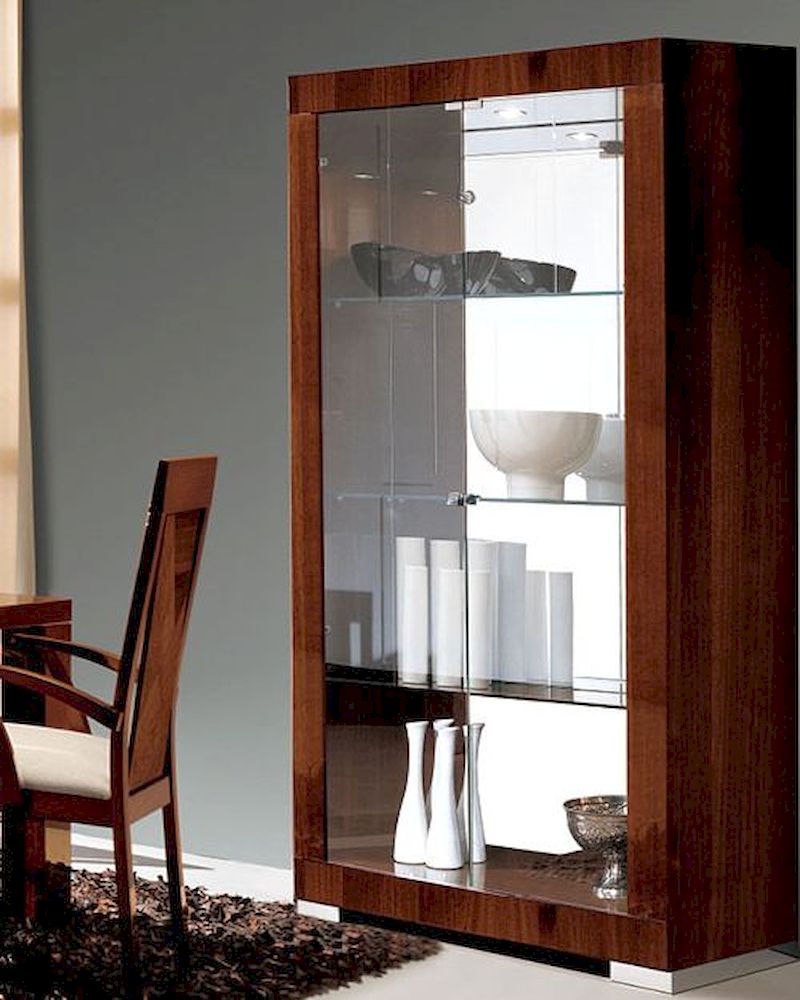 Curio China in High Gloss Walnut Finish 33D69