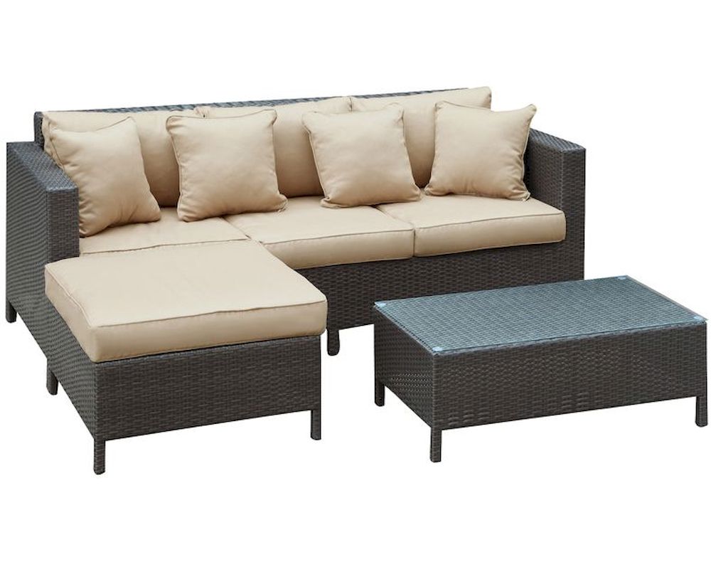 Dimension Outdoor Sofa Set in Brown Tan by Modway MYEEI828BT