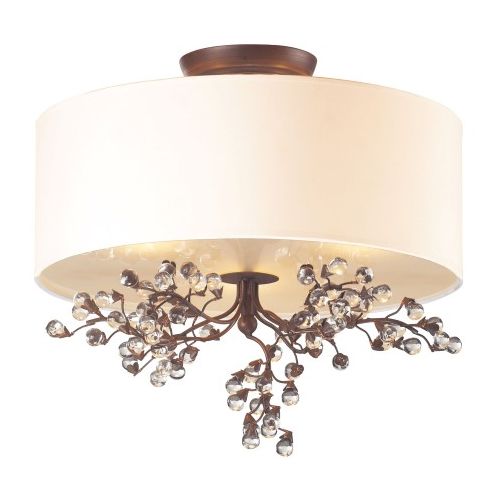 ELK Winterberry 3 Light Semi Flush in Antique Darkwood EK