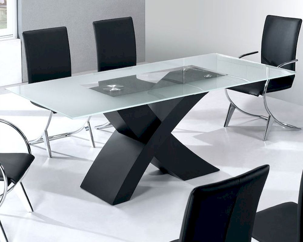 Glass Top Modern Dining Table Moderno European Design 33D192