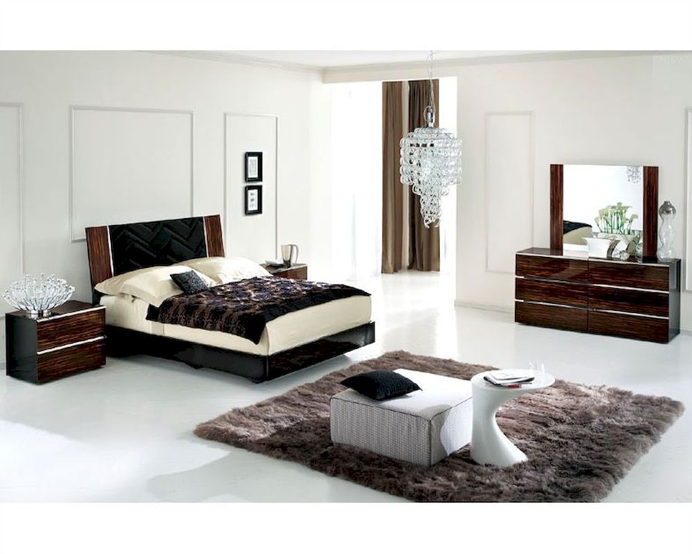 High Gloss Bedroom Set in Contemporary Style 33B151