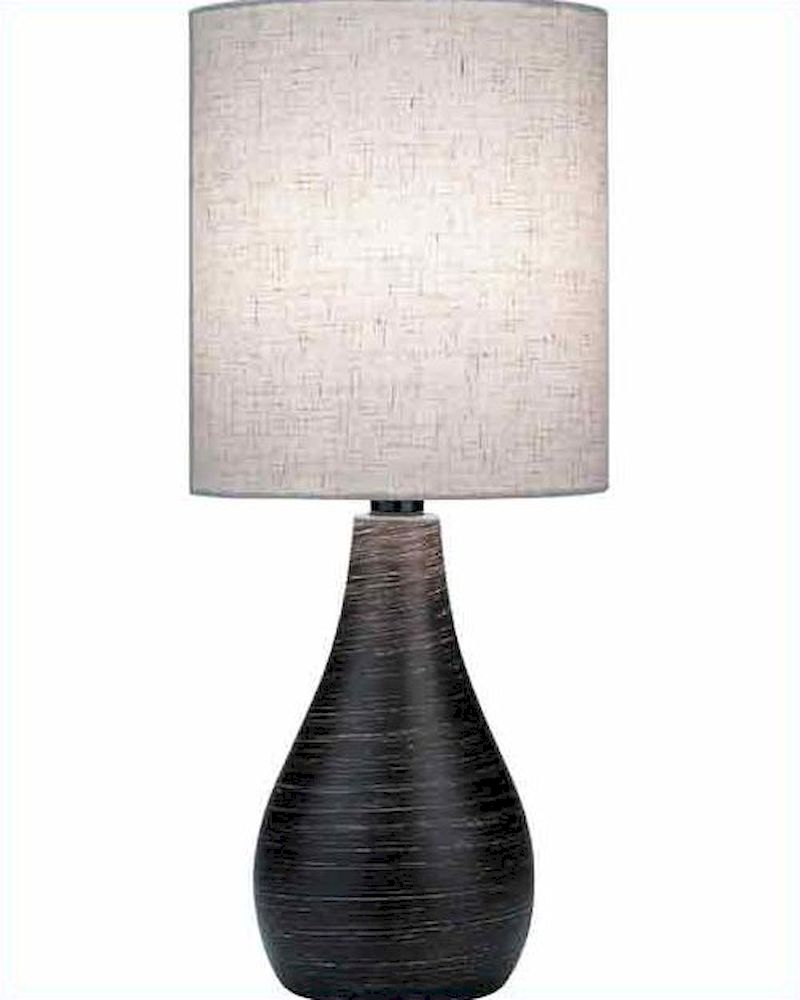 Lite Source Brushed Dark Bronze Linen Shade Table Lamp LS2997