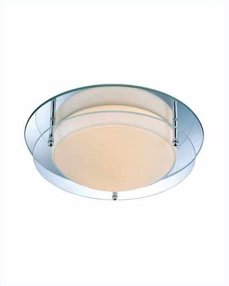 Lite Source Ceiling Lamp Flush Mount Mirror w/ Glass Shade LS5589
