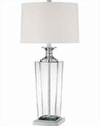 Lite Source Clear Glass Body w/ White Barnabas Table Lamp LS-22102CLR Lite Source Clear Glass Body w/ White Barnabas Table Lamp LS-22102CLR