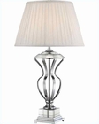 Lite Source Chrome White Pleated Fabric Giovana Table Lamp LSF-22104 Lite Source Chrome White Pleated Fabric Giovana Table Lamp LSF-22104