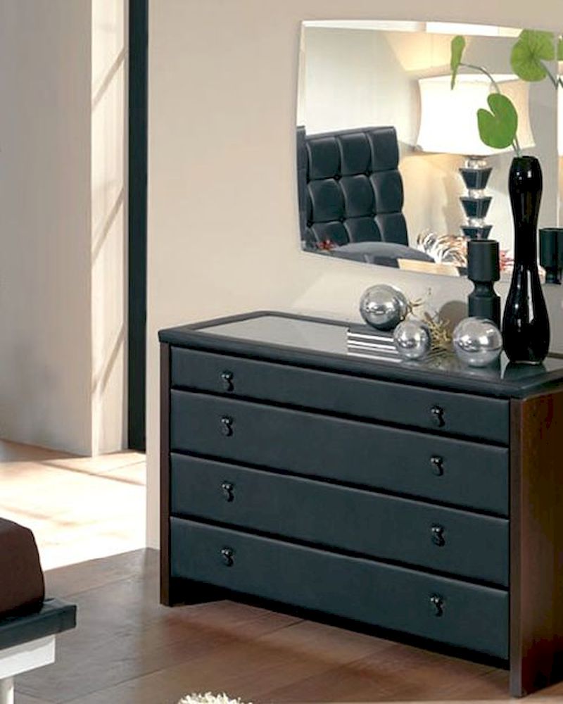 Modern Dresser and Mirror in Black Made in Spain 33B54