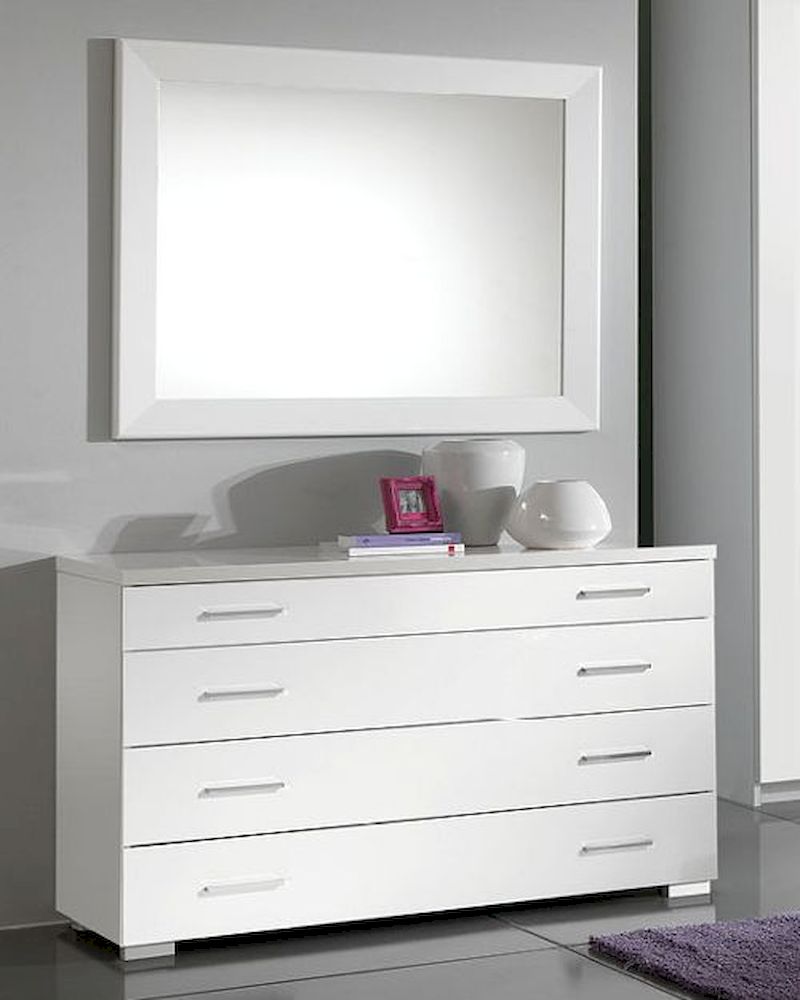 Modern Dresser and Mirror in White Made in Italy 33B74
