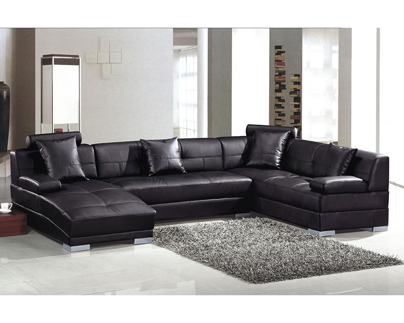 Modern Bonded Leather Sectional Sofa 44L6063