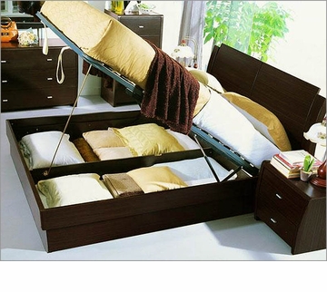 Modern Made in Italy Wenge Finish Storage Bedroom Set 44B5811