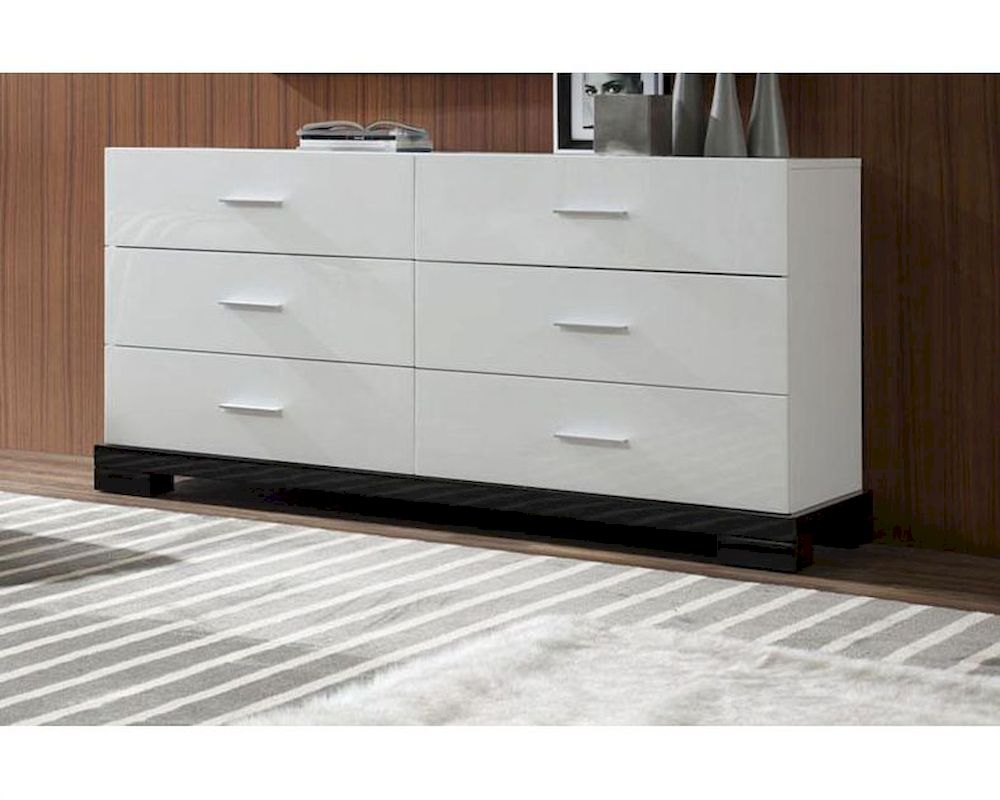 Modern White 6Drawer Dresser 44B204DM